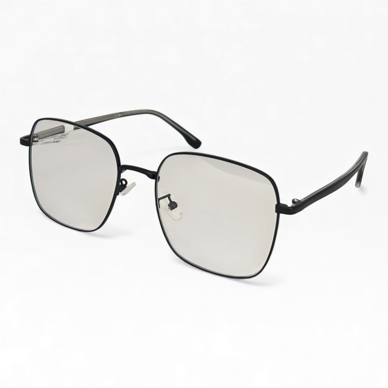 Gọng Kính Kim Loại Vuông Lớn – Màu Đen Nhám - ảnh 2