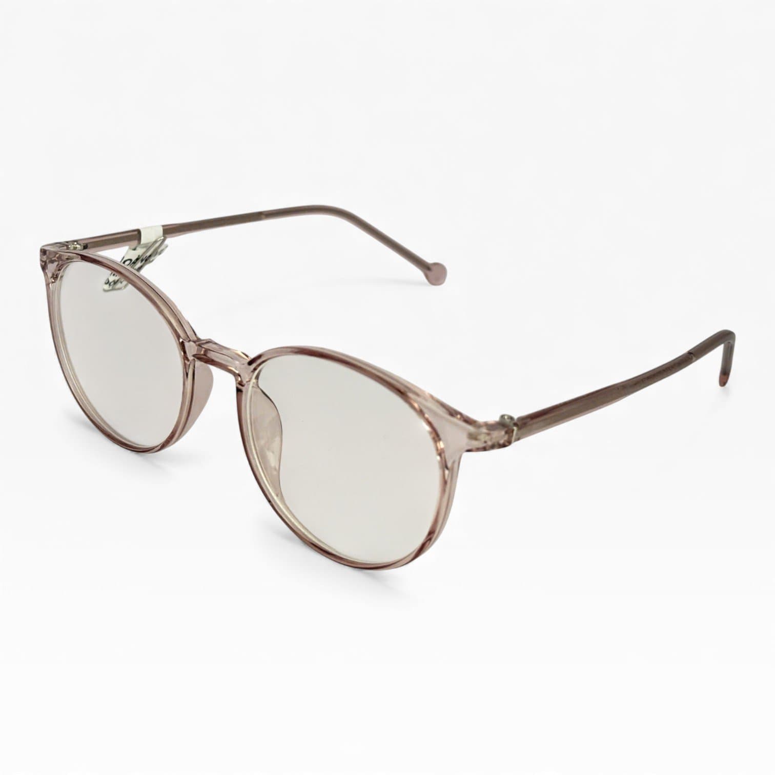 Gọng kính nhựa TR90 dáng tròn màu hồng khói - ảnh 2