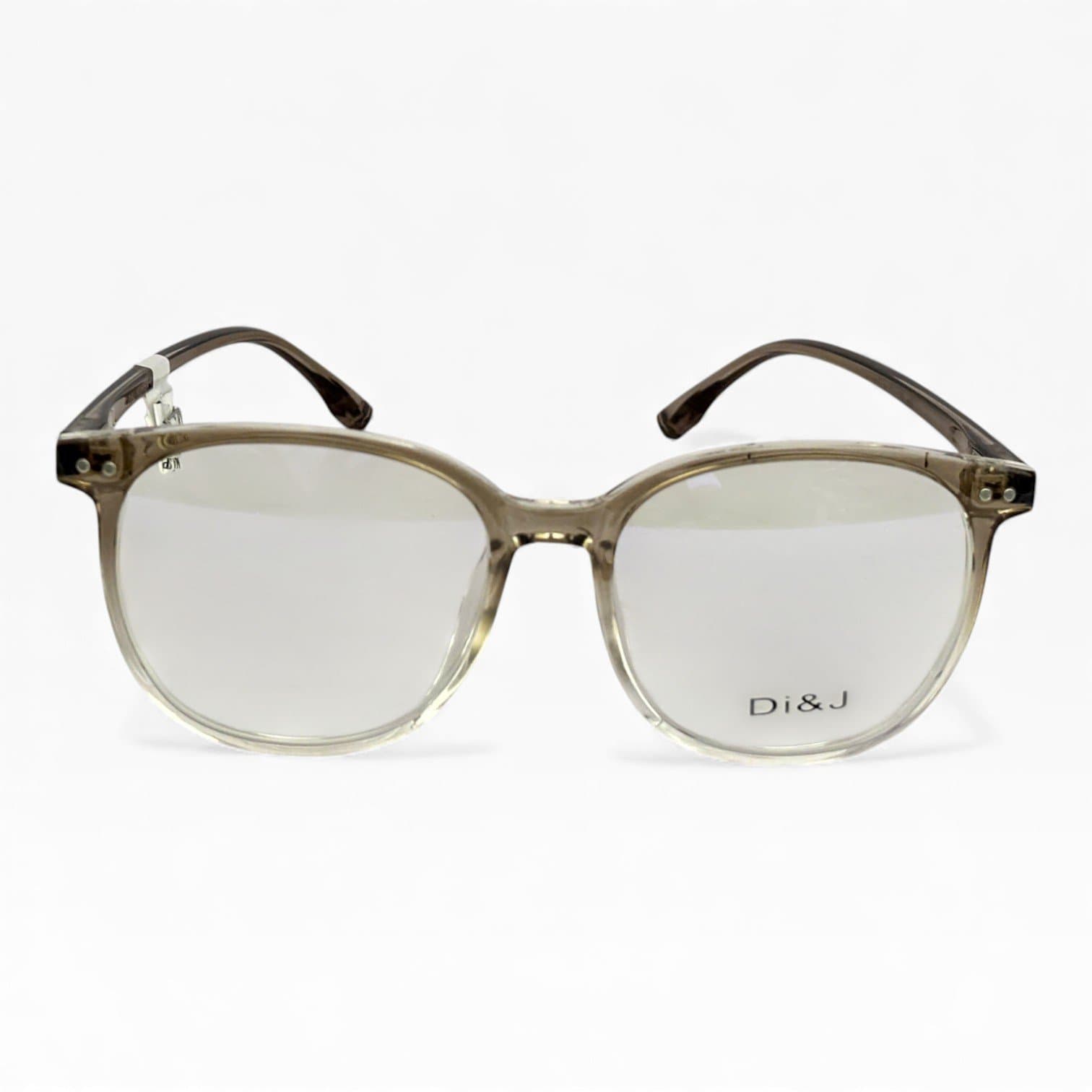 kính Di&J gọng nhựa trong màu nâu khói