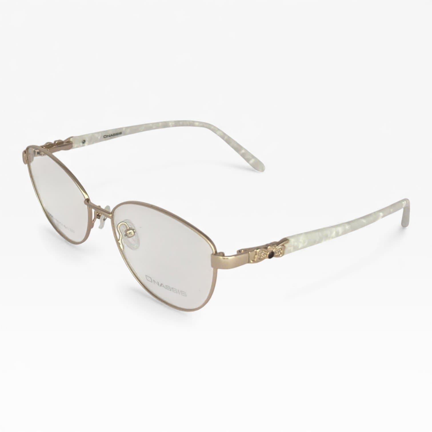 Kính gọng kim loại nữ ONASSIS – Dáng mắt mèo tinh tế màu vàng gold - ảnh 2