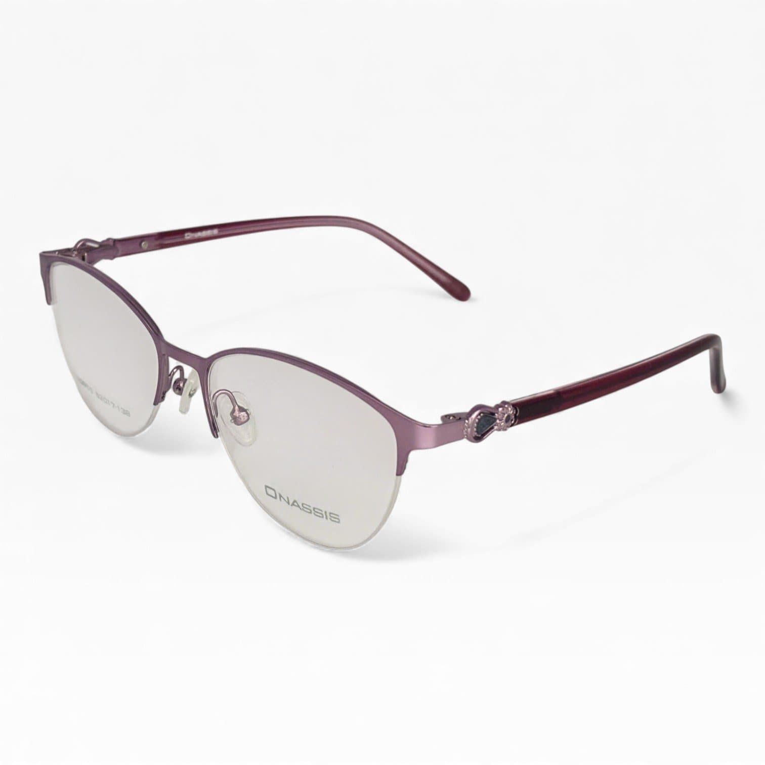 Kính gọng kim loại nữ ONASSIS – Form mắt mèo tím sang trọng - ảnh 2