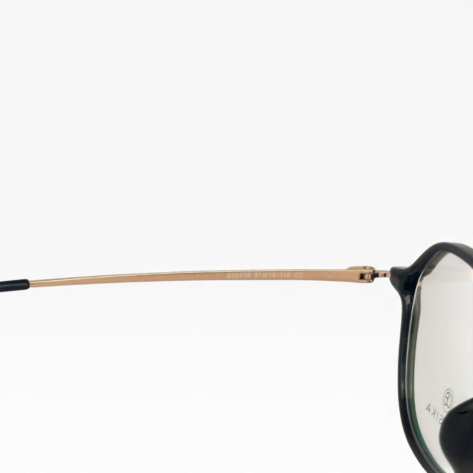 Kính Louisika – Gọng Đen Viền Tròn, Càng Kim Loại Vàng Hồng - ảnh 3