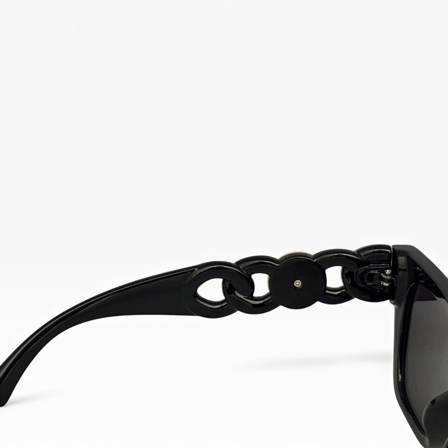 Kính Mát Đen Gọng Xích Thời Trang – Form Vuông Cá Tính, Unisex Sang Trọng - ảnh 3