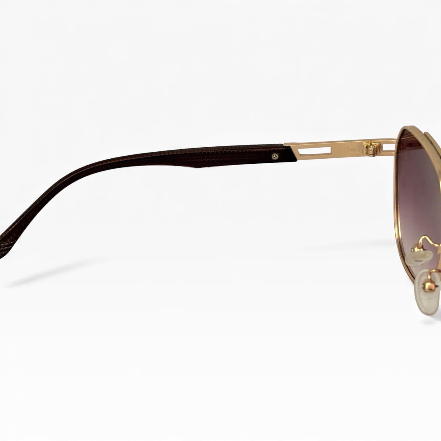 Kính Mát Kim Loại Aviator – Gọng Vàng Sang Trọng, Tròng Nâu Khói - ảnh 3