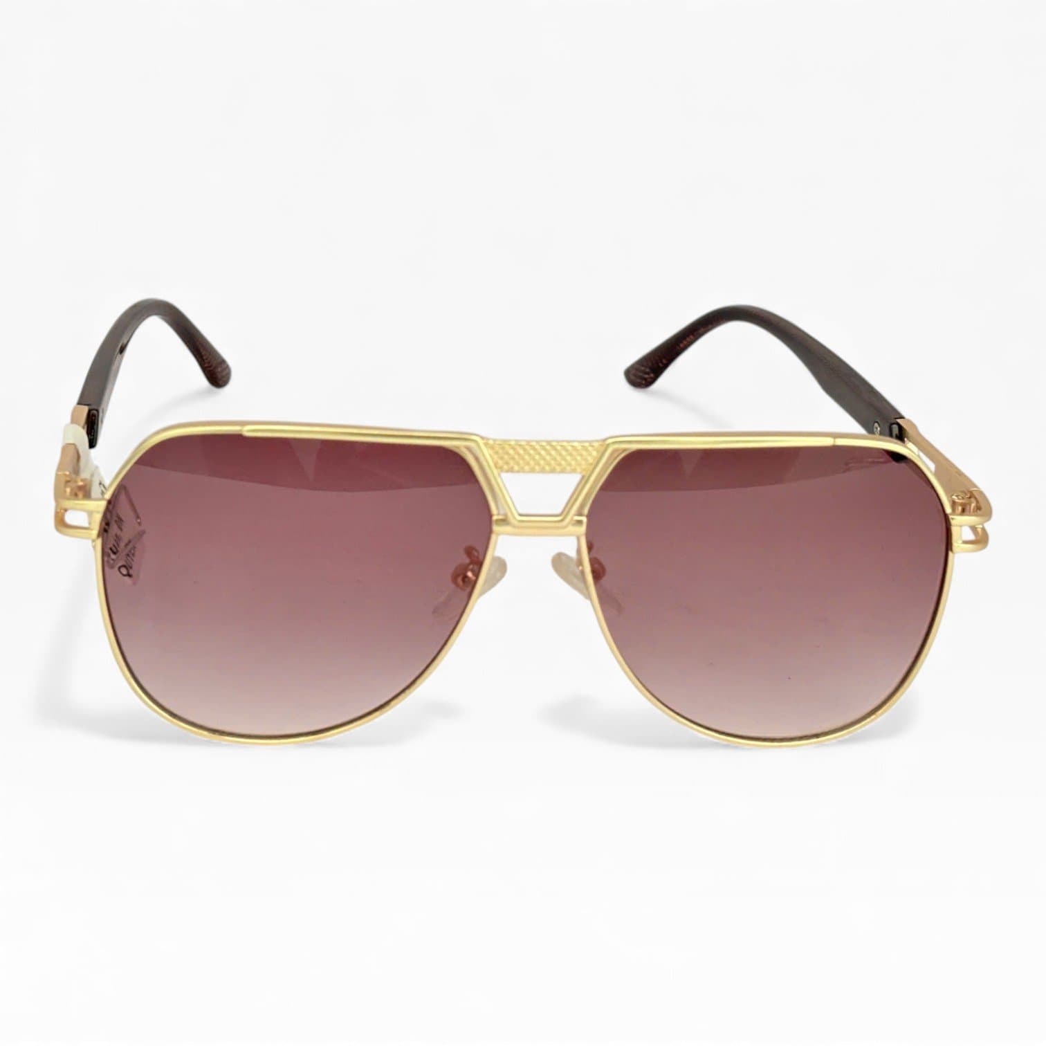 Kính Mát Kim Loại Aviator – Gọng Vàng Sang Trọng, Tròng Nâu Khói