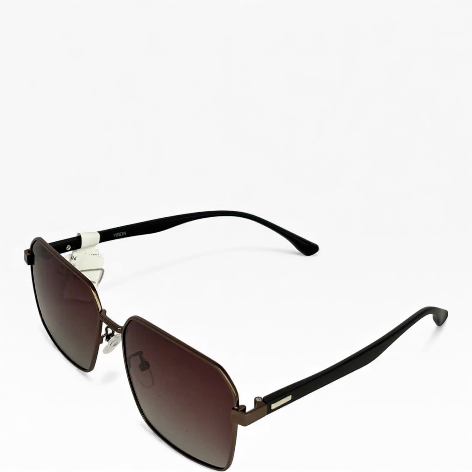 Kính Mát Kim Loại Nâu Đồng Form Vuông Bo Góc – Tròng Nâu Gradient Sang Trọng Unisex - ảnh 2