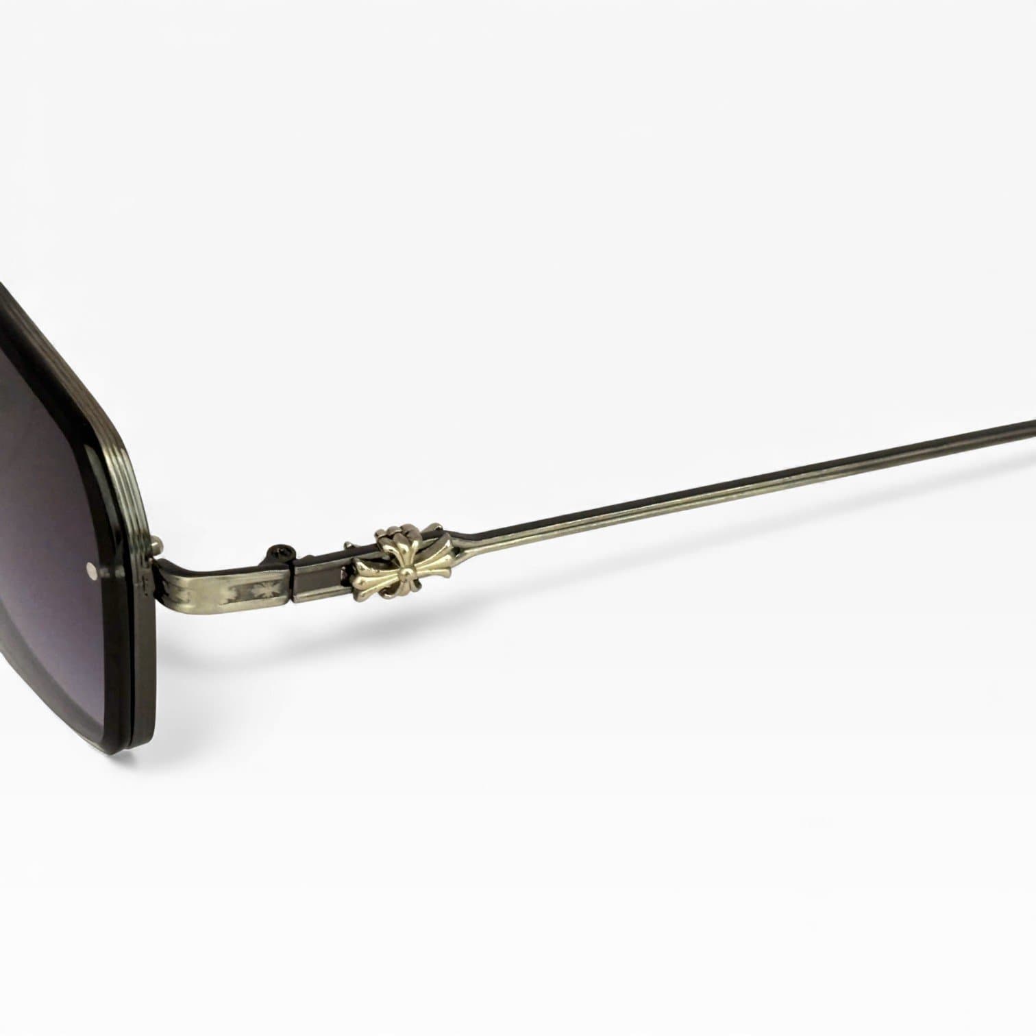 Kính Mát Nam – Gọng Kim Loại Đen, Form Lục Giác Cá Tính, Tròng Tím Khói UV400 - ảnh 4