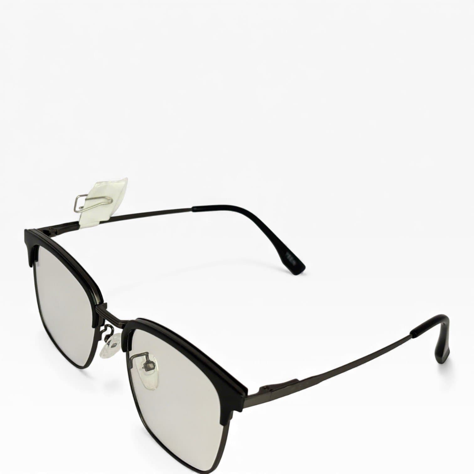 Kính Mát Nam Nữ – Gọng Kim Loại Nửa Viền Đen (Clubmaster Style), Tròng Gương UV400 - ảnh 2