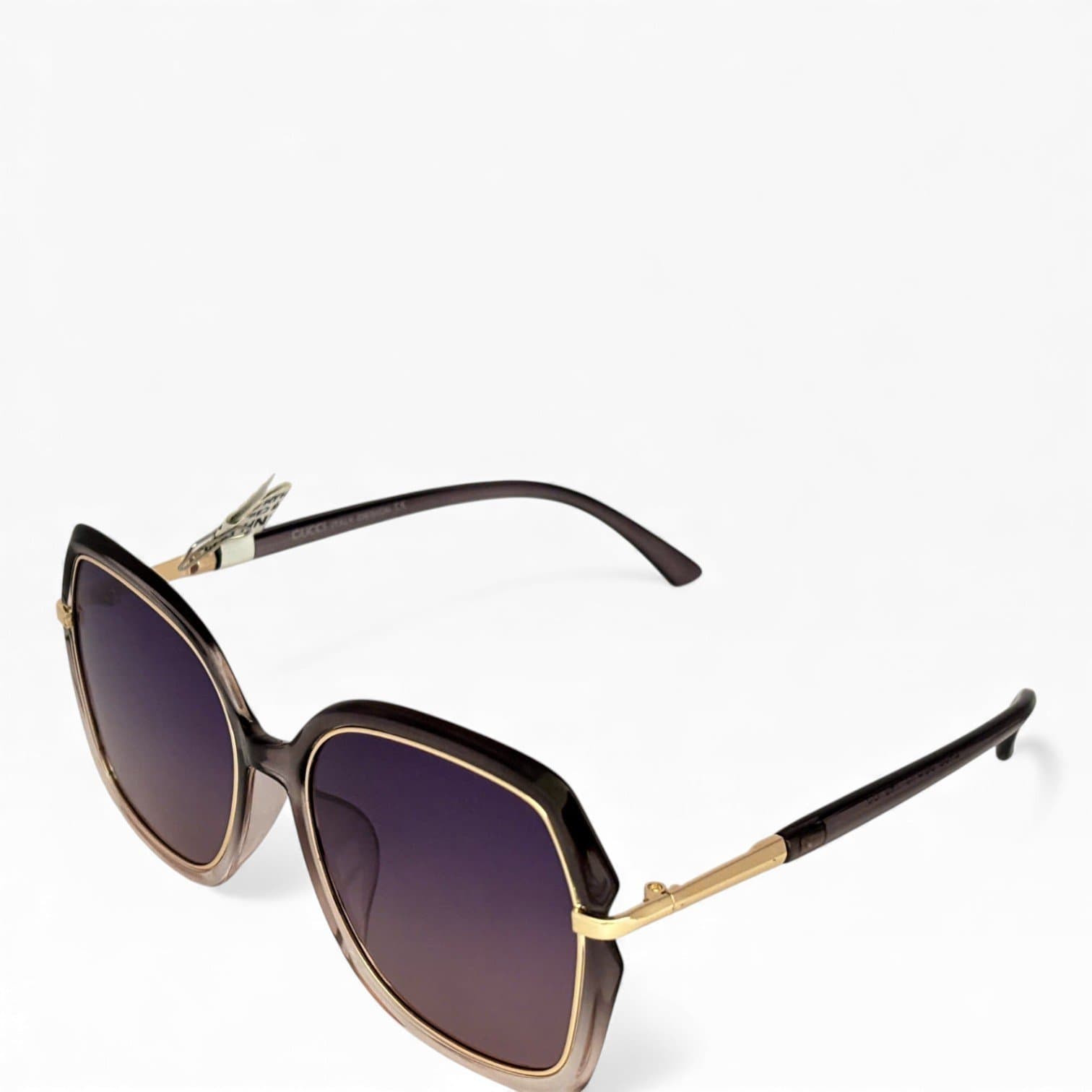 Kính Mát Nữ Gọng Vuông Viền Vàng Thời Trang – Tròng Chống UV400 Cao Cấp - ảnh 2