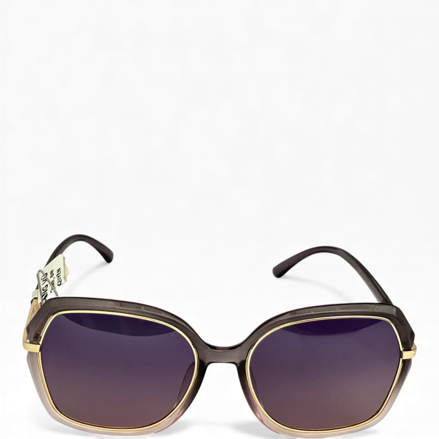 Kính Mát Nữ Gọng Vuông Viền Vàng Thời Trang – Tròng Chống UV400 Cao Cấp