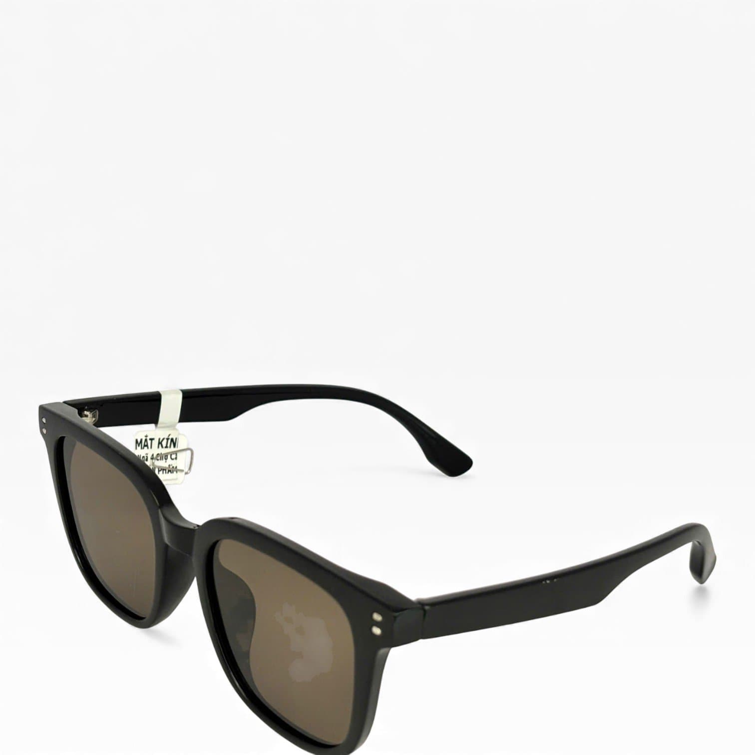 Kính Mát Vuông Cổ Điển – Gọng Đen Bóng, Tròng Gương Nâu Khói - ảnh 2