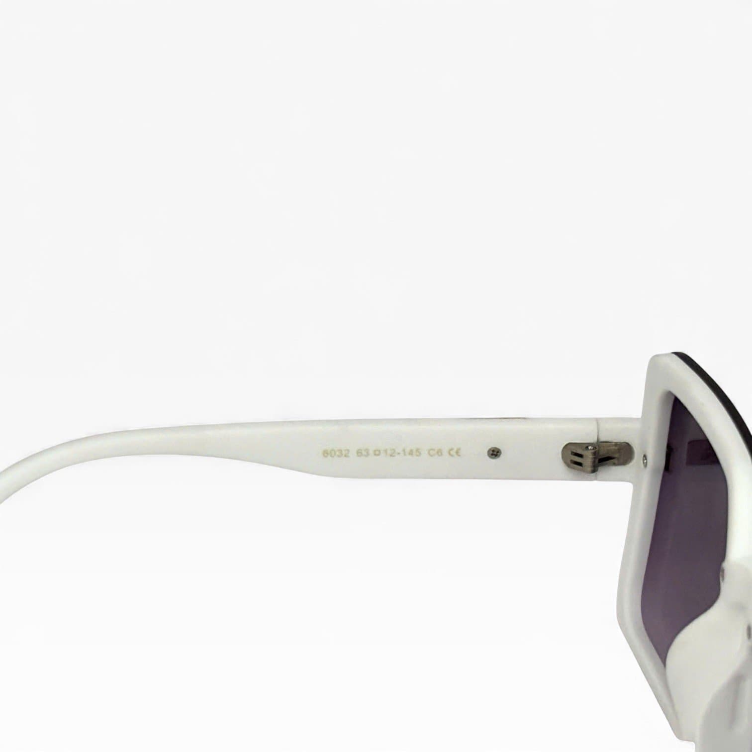 Kính Mát Vuông Sang Trọng – Gọng Trắng Thời Thượng, Tròng Tím Đen UV400 - ảnh 4