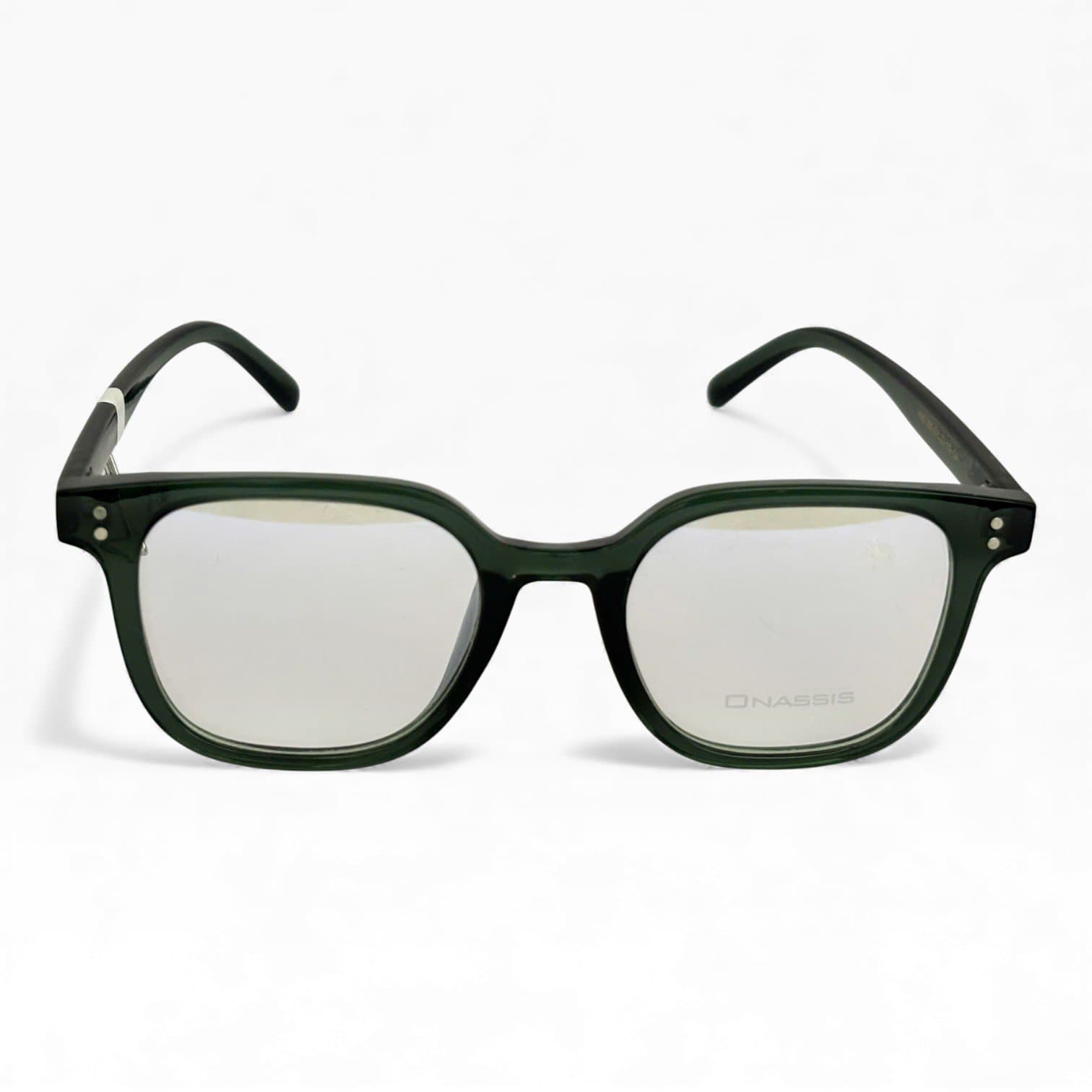 Kính ONASSIS – Gọng Vuông Bo Góc Màu Xanh Đậm