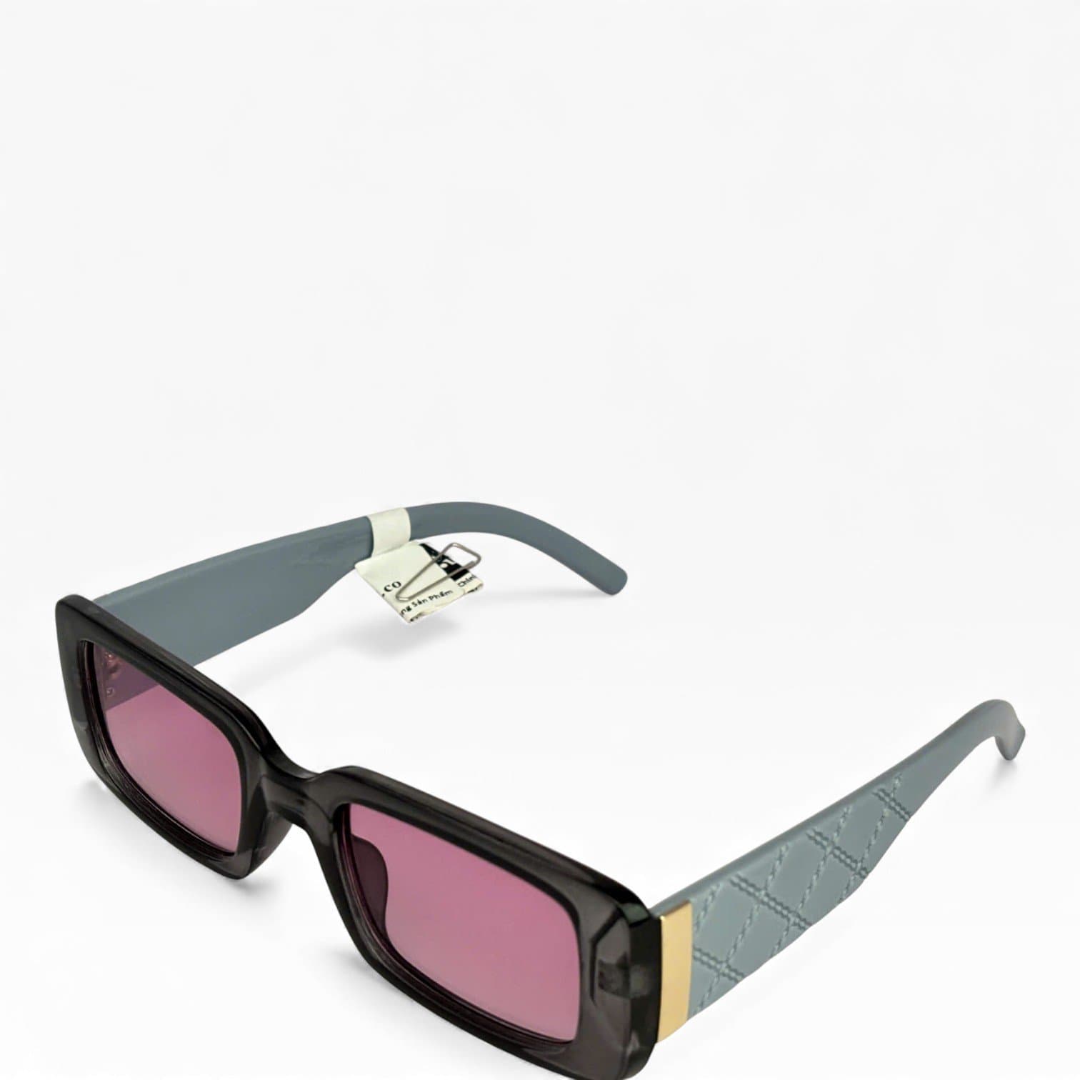 “Kính Râm Chữ Nhật Tròng Hồng UV400 Gọng Đen Thời Trang Unisex” - ảnh 2