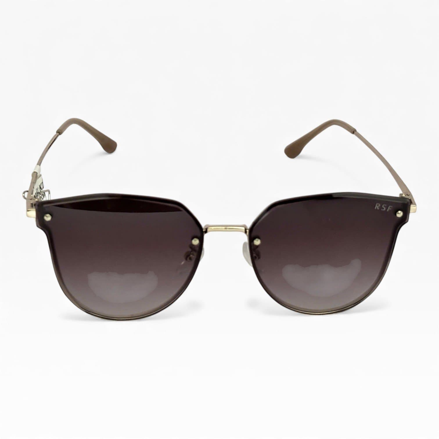 Kính Râm Nữ Gọng Kim Loại Mắt Mèo Tròng Nâu Chuyển Màu UV400 Sang Trọng