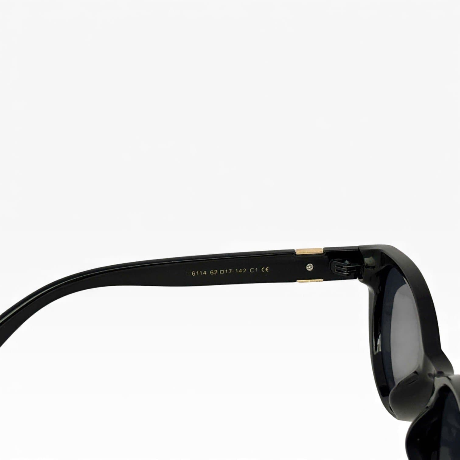 Kính Râm Oval Đen Unisex Tròng Đen UV400 Phong Cách Retro - ảnh 3