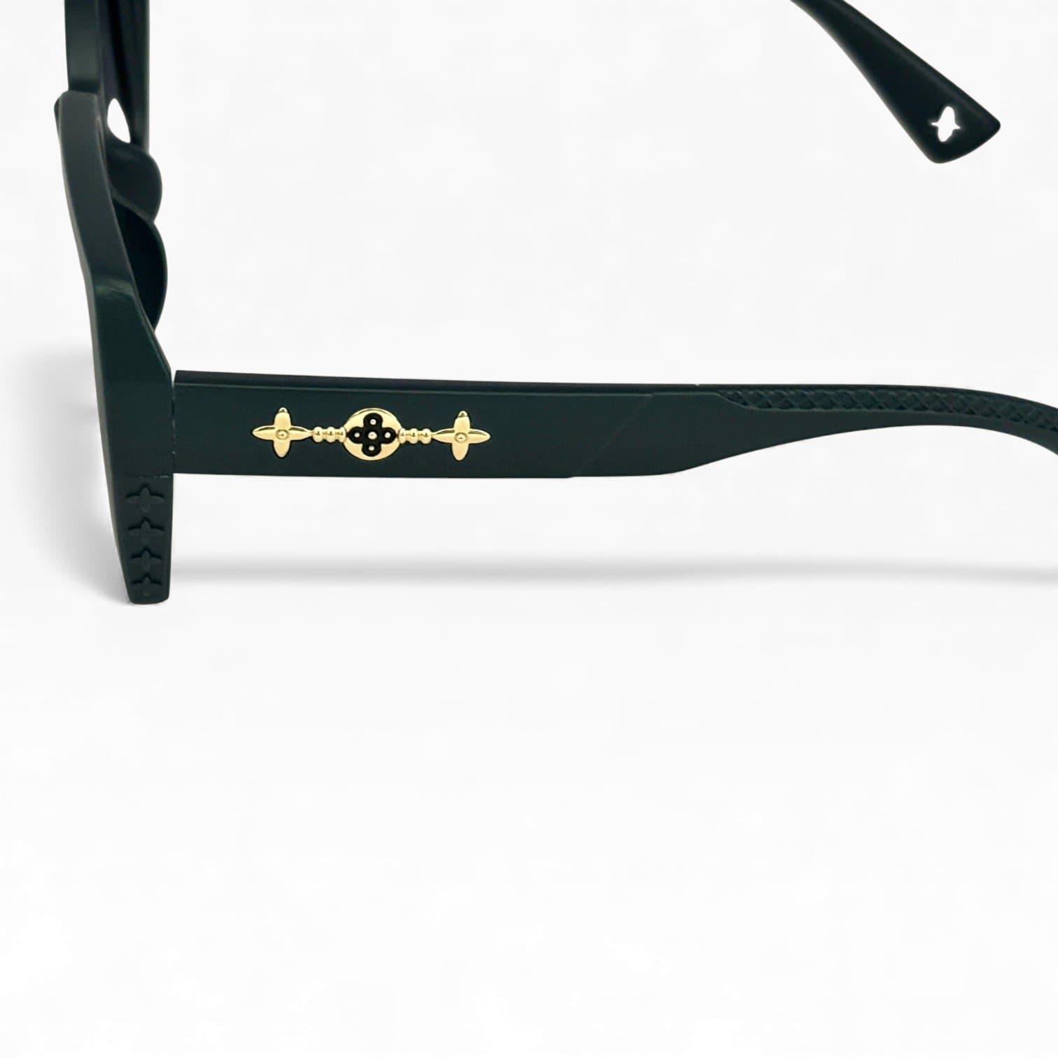 Kính Râm Vuông Bản To Gọng Xanh Đậm Tròng Xám UV400 Unisex Thời Trang - ảnh 2