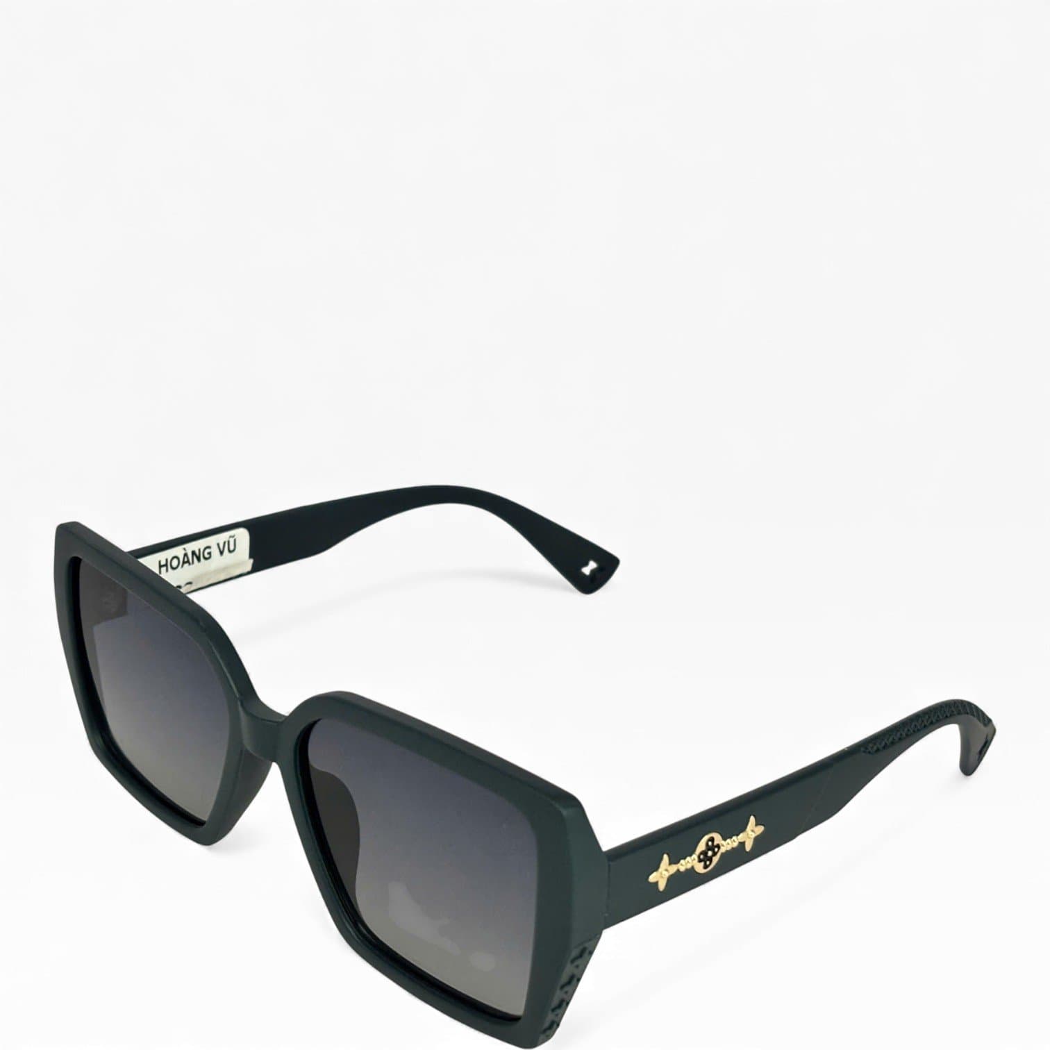 Kính Râm Vuông Bản To Gọng Xanh Đậm Tròng Xám UV400 Unisex Thời Trang