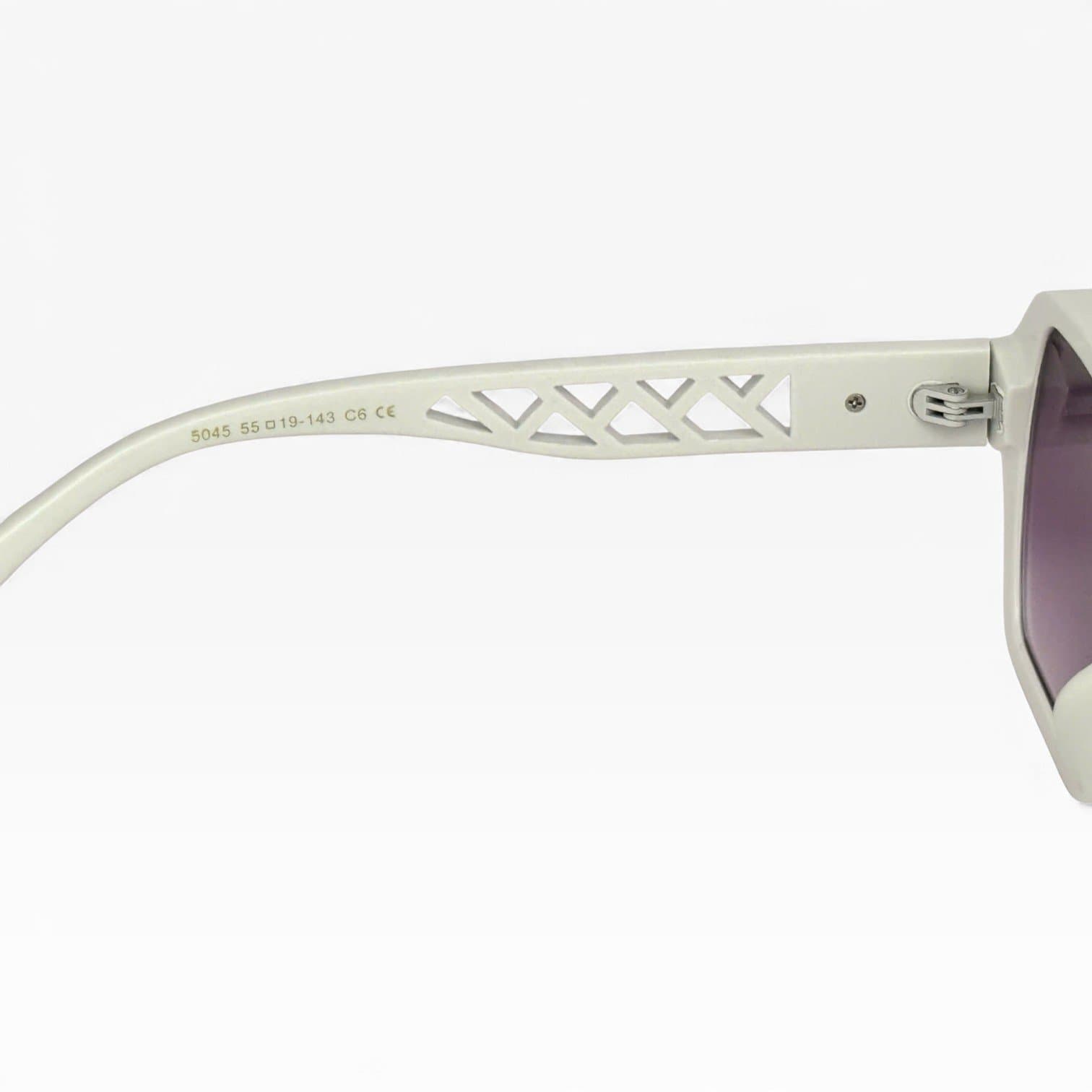 Kính Râm Vuông Bo Góc Gọng Trắng Sữa Tròng Tím UV400 Unisex Thời Trang - ảnh 4