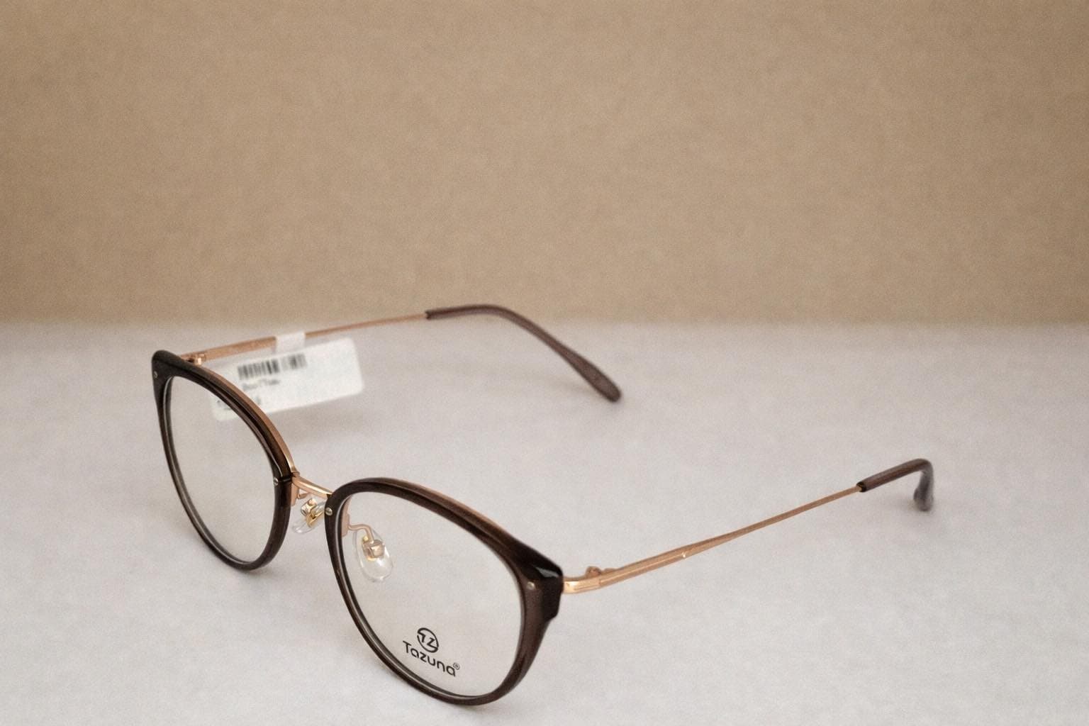 Kính Tazuna dáng vuông bgọng o tròn, màu nâu – càng kim loại. - ảnh 2