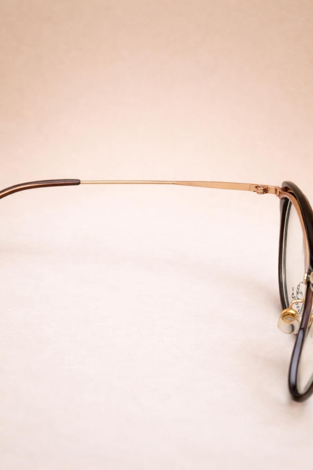 Kính Tazuna dáng vuông bgọng o tròn, màu nâu – càng kim loại. - ảnh 3