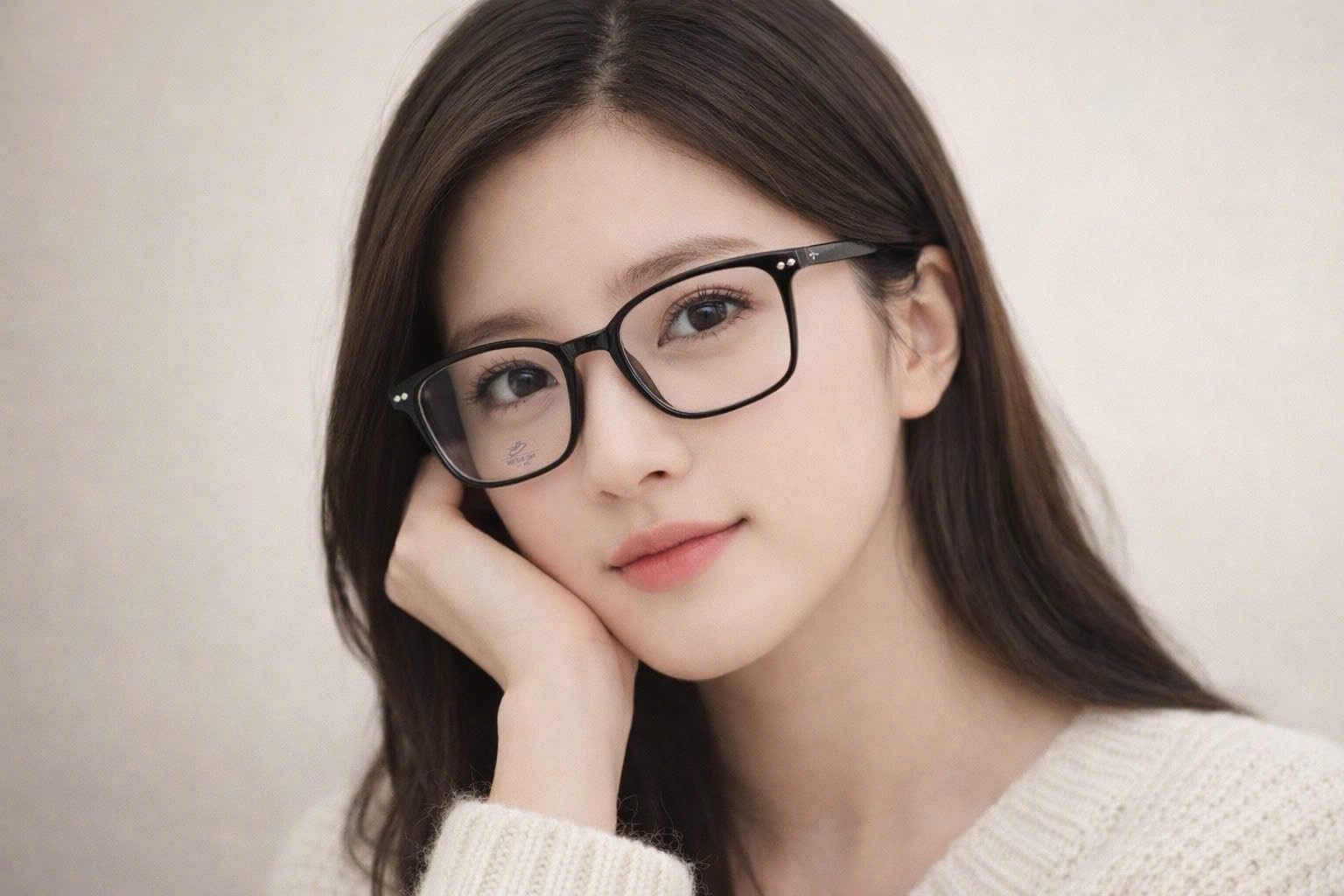 Gọng Kính Cận Nữ Vuông Bầu Thời Trang – Nhựa Dẻo Màu Hồng Trà Trong Suốt – Chống Ánh Sáng Xanh - ảnh 5