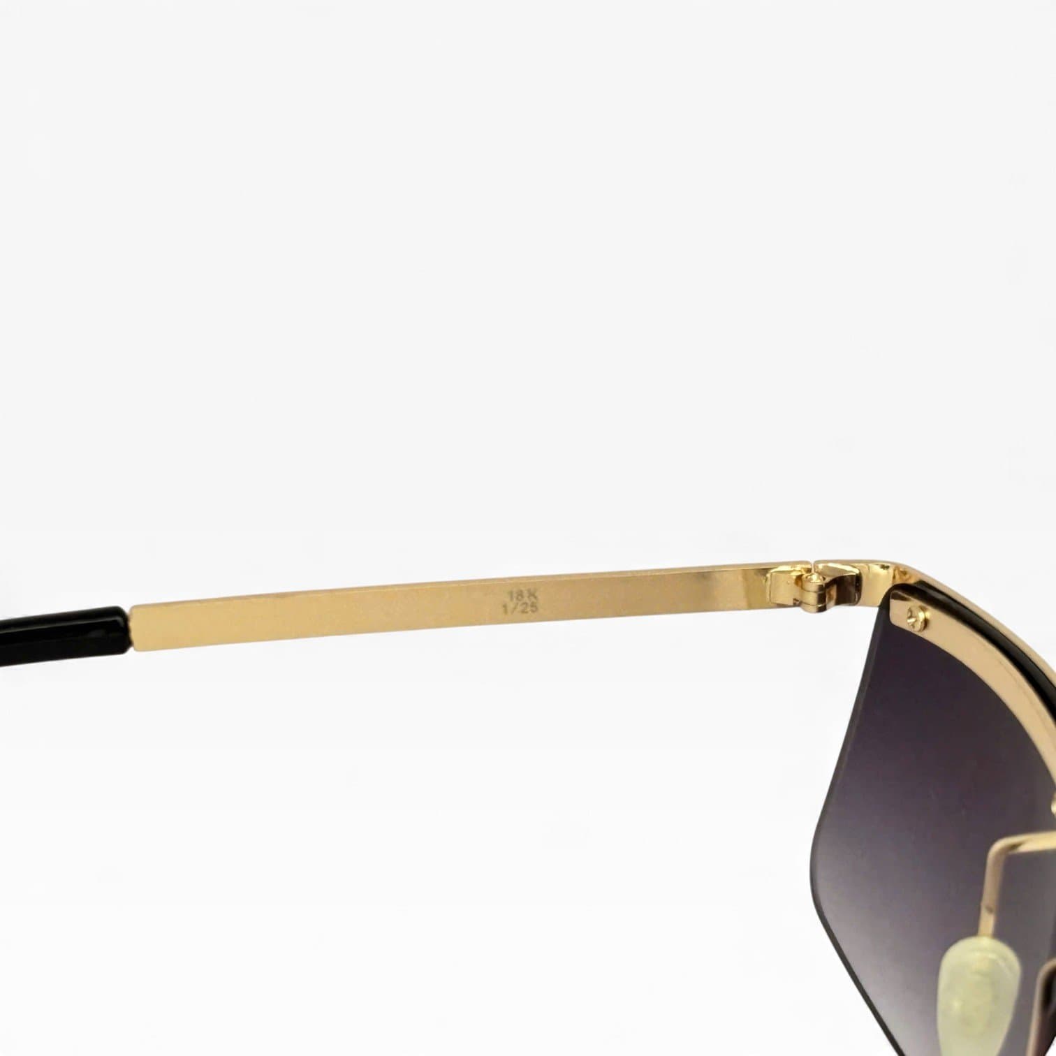 Kính Mát Nam Nửa Viền Kim Loại Cao Cấp – Tròng Tím Khói - ảnh 4