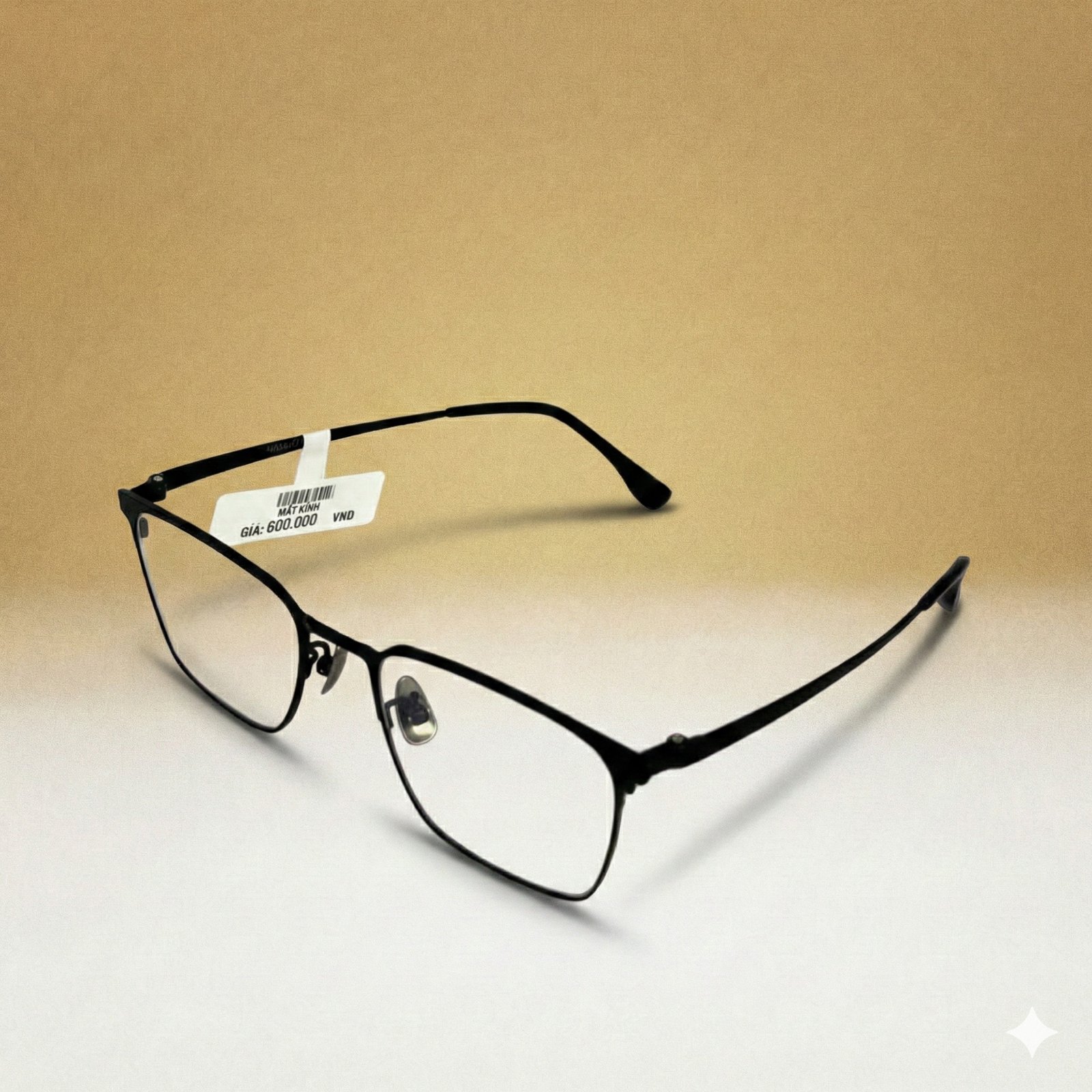 Gọng Kính Cận Kim Loại Đen Form Vuông Thanh Lịch – Nhẹ Êm, Unisex - ảnh 2