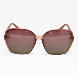 Kính Râm Oversize Nữ Gọng Hồng Trà Tròng Hồng Chuyển Màu UV400 Sang Trọng