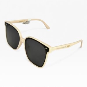 Kính Râm Nữ Gọng Kem Dáng Vuông Thời Trang Tròng Đen UV400