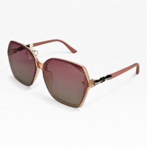 Alternative view of Kính Râm Oversize Nữ Gọng Hồng Trà Tròng Hồng Chuyển Màu UV400 Sang Trọng