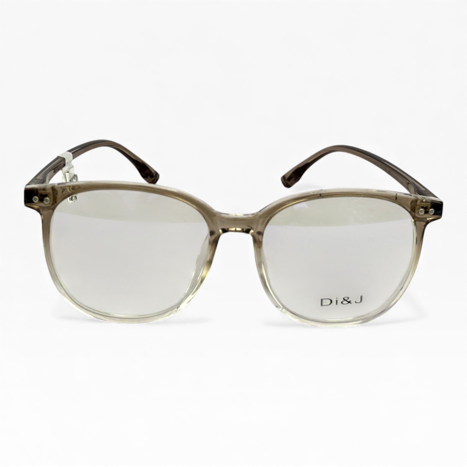 kính Di&J gọng nhựa trong màu nâu khói