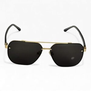 Kính Mát Nam Aviator Gọng Vàng Tròng Đen – Sang Trọng, Chống UV400