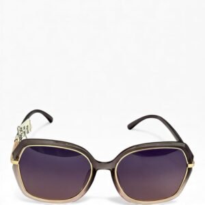 Kính Mát Nữ Gọng Vuông Viền Vàng Thời Trang – Tròng Chống UV400 Cao Cấp